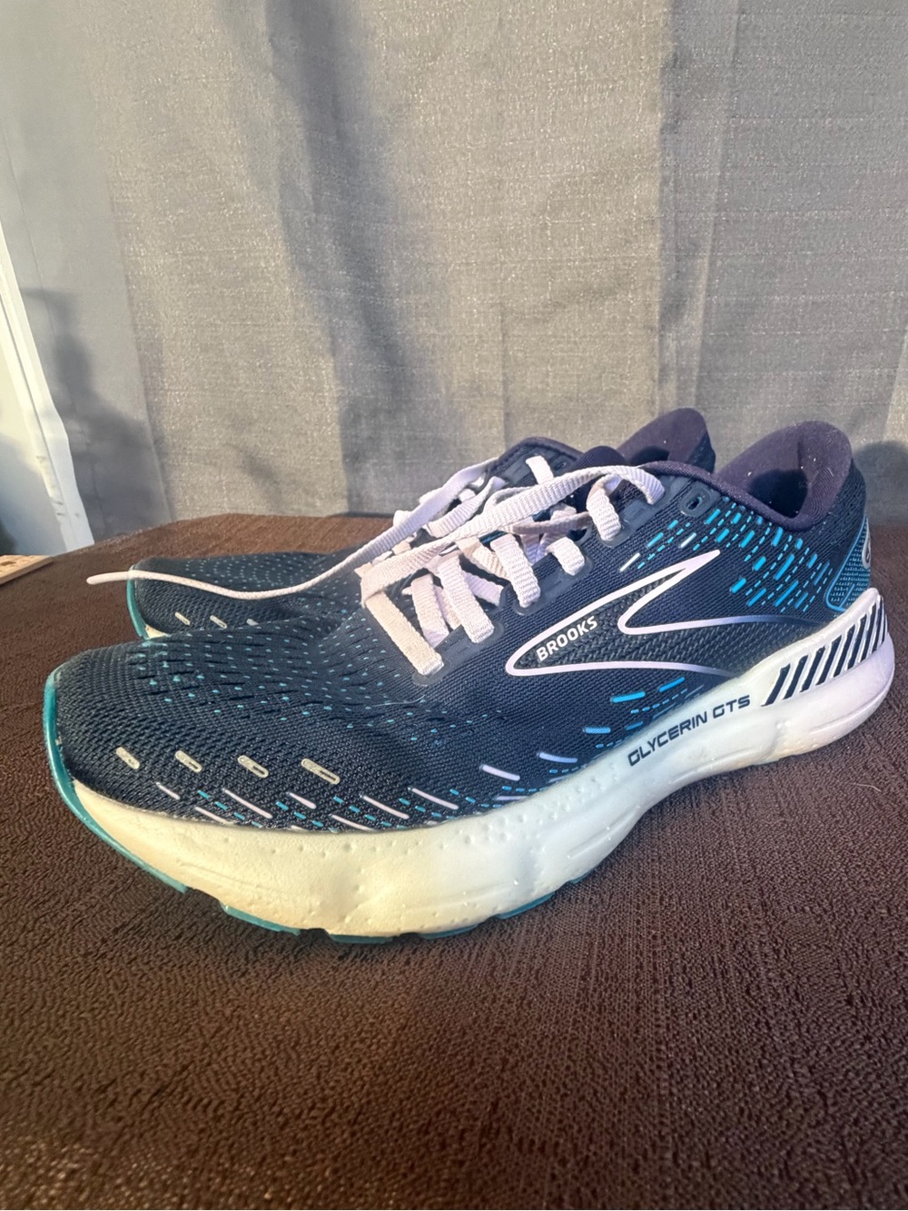 Brooks Glycerin GTS Running Shoes - Navy with Teal Accents